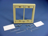 Leviton Ivory 2-Gang 3-Unit MOS Modular Insert Wallplate Cover Frame 41290-DMI