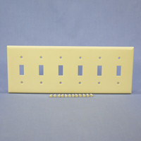 Eagle Ivory 6-Gang Toggle Light Switch Cover Thermoset Plastic Wallplate Switchplate 2156V