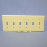 Eagle Ivory 6-Gang Toggle Light Switch Cover Thermoset Plastic Wallplate Switchplate 2156V