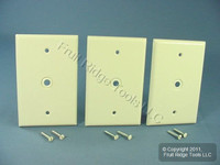 3 Leviton Light Almond MIDWAY Phone Radio Cable Wallplates .312" Opening 80513-T