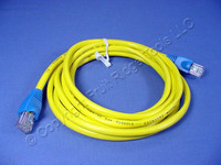 Leviton Yellow Cat 5 7 Ft Ethernet LAN Patch Cord Network Cable Cat5 Blue Boot 5G454-7L
