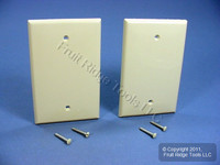 2 Leviton Ivory UNBREAKABLE Midway Blank Wallplates Thermoplastic Box Mount Covers PJ13-I