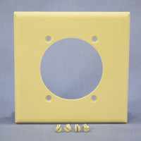 Eagle UNBREAKABLE 2-Gang Ivory Dryer Range Welder 2.47" Outlet Cover Wallplate 5169V