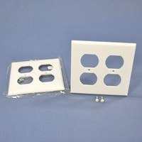 2 Cooper Electric White RESIDENTIAL 2-Gang Receptacle Wallplate Outlet Covers 2150W