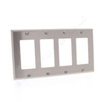 Cooper ANTIMICROBIAL 4-Gang Stainless Steel Decorator Wallplate Cover GFCI GFI 93404AM