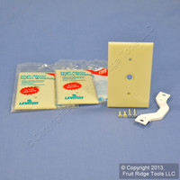 3 New Leviton UNBREAKABLE Ivory Telephone Cable Nylon 1-Gang Wallplates 80718-I
