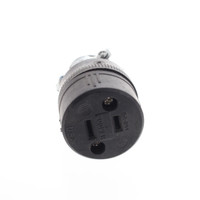 Cooper Heavy Duty Thermoplastic Straight Blade Rubber Connector 15A 125V Non-Grounding NEMA 1-15R 1-15 224