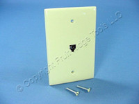Leviton Ivory LARGE Midway Phone Jack Wall Plate 4-Wire Modular Telephone 40539-PMI