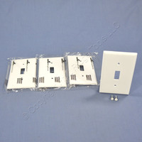 4 Cooper White Standard 1-Gang Unbreakable Toggle Switch Cover Wall Plate Switchplates 5134W