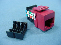 Leviton Red Keyed Cat 3 Snap-In Quickport Data Voice Jack Cat3 RJ45 Telephone 41108-KR3