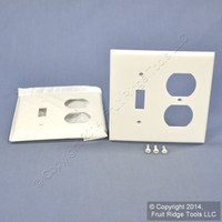2 Leviton White UNBREAKABLE Switch/Outlet Wallplate Receptacle Cover Switchplates 80705-W
