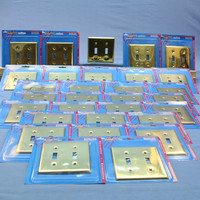 30 Leviton Polished Brass 2-Gang Toggle Switch Cover Wall Plates Switchplates 89709