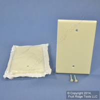 2 Leviton Almond UNBREAKABLE Midway Blank Wallplates Thermoplastic Box Mount Covers PJ13-A