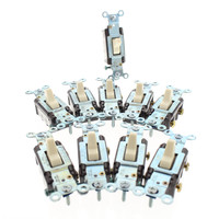 10 Eagle Almond COMMERCIAL Single Pole Quiet Toggle Light Switches 15A CS115A