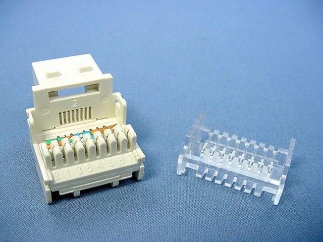 Cooper Light Almond Cat5e RJ45/RJ46 Snap-In Modular Jack 110 Style