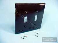 Leviton Brown 2-Gang Midway UNBREAKABLE Toggle Switch Nylon Cover Wallplate PJ2