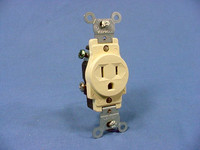 Leviton Ivory COMMERCIAL Grade Straight Blade Single Outlet Receptacle NEMA 5-15R 15A 125V 2P3W 5015-I