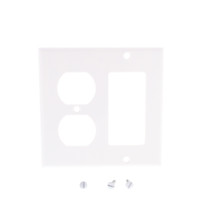 Leviton Decora White GFCI & Duplex Receptacle Wallplate Outlet GFI Cover 80455-W
