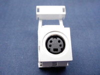 Leviton White QuickPort 4-Pin S-Video Jack 110 Termination Cat 5 5e 6 40734-SVW