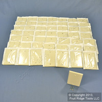 50 New Leviton 1-Gang Residential Almond Blank Cover Wallplates Box Mount 82014