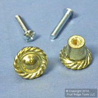 2 National Hardware Brass Finish Zinc Die-Cast 3/4" Decoratortive Knobs V1862 N240-796