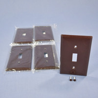 5 New Cooper Brown Standard 1-Gang Thermoset Switch Plate Wallplate Covers 2134B