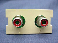 Leviton Ivory MOS RCA Stereo Audio Wall Jack Wallplate Insert Module 41291-1RI