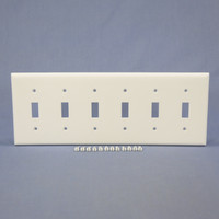 Eagle White 6-Gang Toggle Light Switch Cover Thermoset Plastic Wallplate Switchplate 2156W