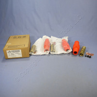 3 Leviton Orange ECT 17 Series Female Cam Plugs Double Set Screw 690A 600V 17D24-O