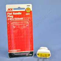 Ace Residential White EZ Grip Flat Handle Plug NEMA 1-15P 1-15 15A 125V 34669-W