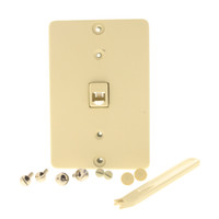Leviton Ivory QUICKCONNECT Wall Mount Phone Jack Type 630A Telephone Outlet 40253-I