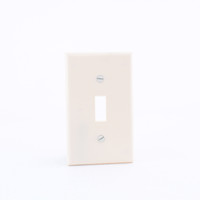 Leviton Almond 1-Gang Toggle Switch Cover Plastic Wallplate Switchplate 82001-A