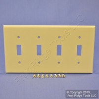 Leviton Ivory Standard 4-Gang Toggle Light Switch Cover Plastic Wallplate 86012