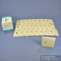 25 Leviton Ivory EXTRA DEEP Combination 2-Gang Toggle Switch Blank Cover Wallplates 86306