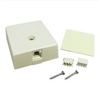 Leviton Ivory Surface Mount Modular Phone Jack 110-Type Termination Type 103 6-Wire 41036-IDA