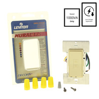Leviton Ivory Mural Dimmer Switch Multi-Way 1000VA 750W Magnetic Low Voltage Preset No Brightness Display MRM10-1LI