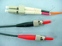 10M Leviton Fiber Optic Multi-Mode Duplex Patch Cable Cord ST LC 50mic 50DTL-M10