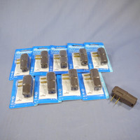 10 Leviton Brown SIDE MOUNT RIGHT ANGLE Easy-Wire Plugs 15A 1-15P Non-Polarized 321