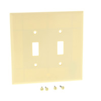 Cooper Ivory JUMBO 2-Gang Toggle Switch Cover Oversized Thermoset Wallplate 2149V