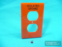 Leviton Unbreakable Orange ISO GROUND Duplex Receptacle Nylon Wallplate 80703-IG