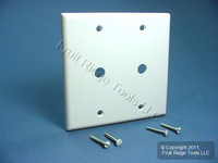 Leviton 2-Gang White Phone Cable Wallplate Telephone .406" Box Mount 88062