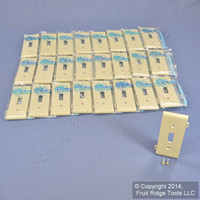 25 Leviton Ivory UNBREAKABLE Toggle Switch Device Center Panel Sectional Cover Wallplates PSC1-I