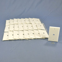 25 Cooper White Telephone Coaxial Cable Thermoset Wallplate Covers .375" Hole 2128W