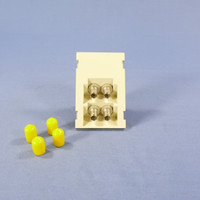 Leviton Ivory MOS Duplex ST Fiber Optic Coupling Wall Jack Insert Module 45? Exit SM/MM Phoaphor Bronze 41291-4TI