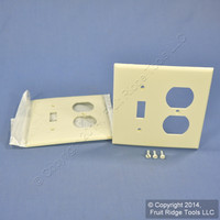 2 Leviton Almond UNBREAKABLE Switch/Outlet Wallplate Receptacle Cover Switchplates 80705-A