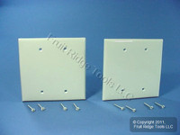 2 Leviton Light Almond Midway 2-gang Blank Wallplate Covers PJ23-T