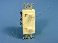 New Leviton Ivory Decora SP/3-Way DOUBLE Switch Duplex Toggle 15A 5641-I Boxed