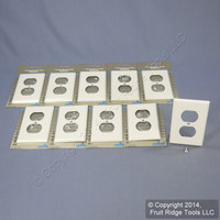 10 Leviton White Painted Metal Outlet Cover Duplex Receptacle Wallplates 89993