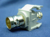 Leviton Ivory Quickport Feed-Through Female BNC Snap-In Gold-Plated Jack 40832-BI