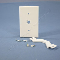 Leviton White 1-Gang Phone Cable Box Mount Wallplate Telephone .407/.625" 88018